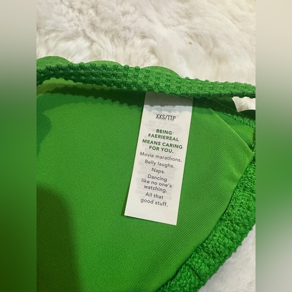 NWT Aerie Waffle Scalloped String Triangle Bikini Top - Picture 5 of 6